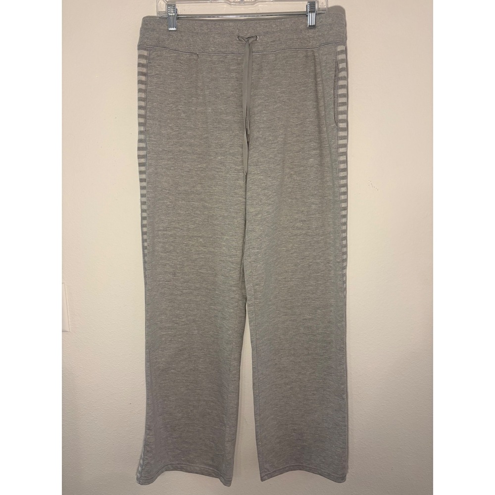 Lauren Ralph Lauren Womens Gray Striped Side Wide Leg Sweatsuit Joggers Large